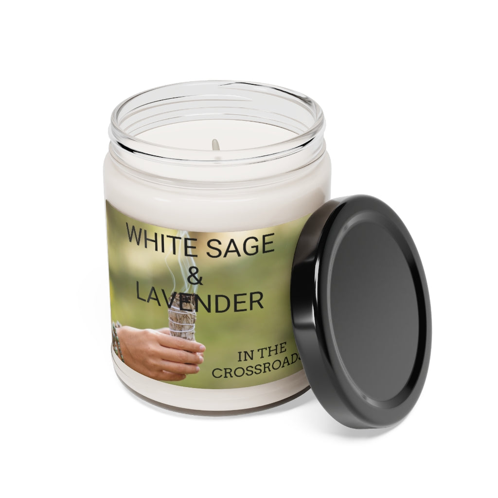 White Sage & Lavender Scented Soy Candle, 9oz