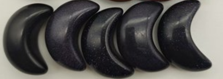 Natural Black Obsidian Crystals Moon/ Boomerang Shape