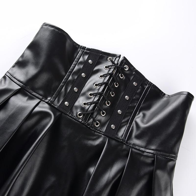 Leather Lace Up Skirt