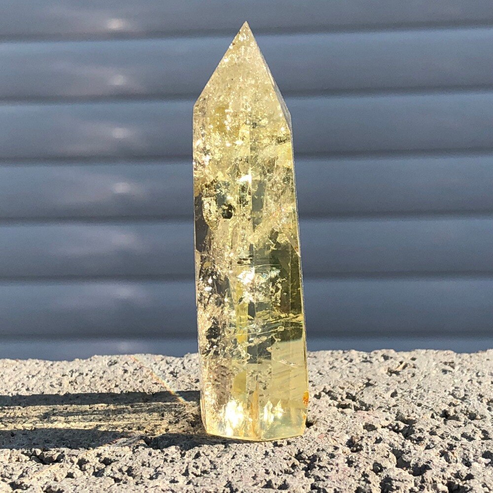 Natural citrine crystal quartz obelisk wand point healing