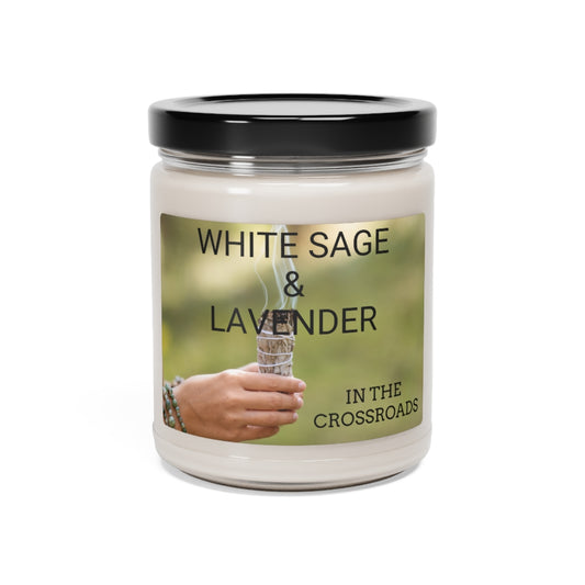White Sage & Lavender Scented Soy Candle, 9oz